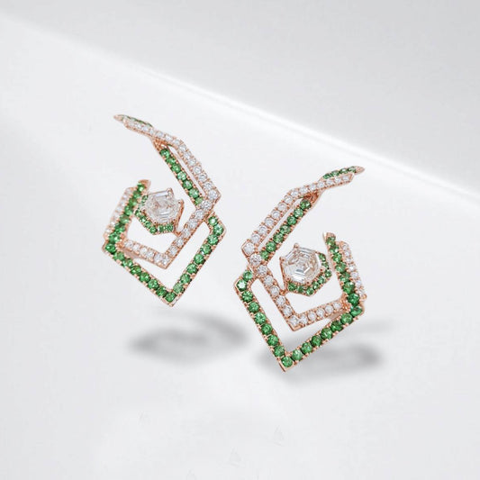 Diamond and Tsavorite Earrings