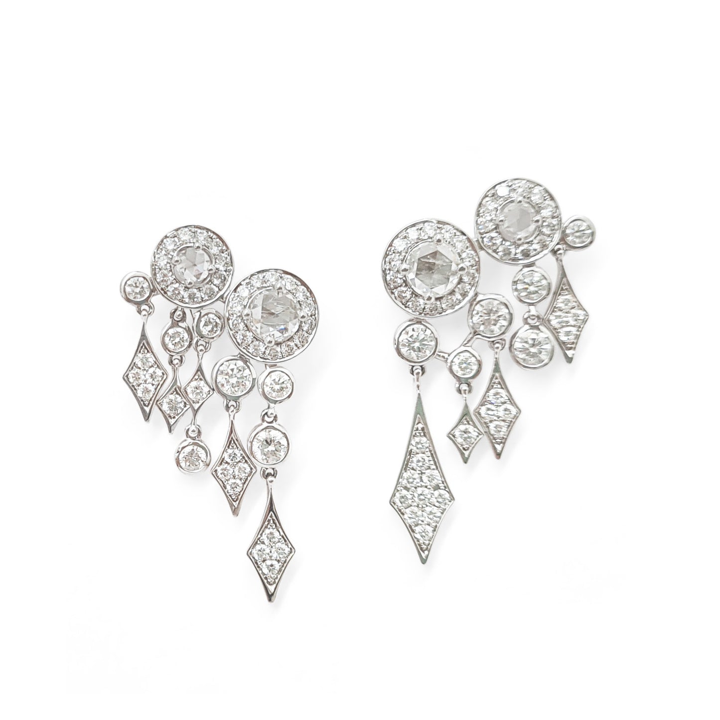Rose Cut Diamond Earrings